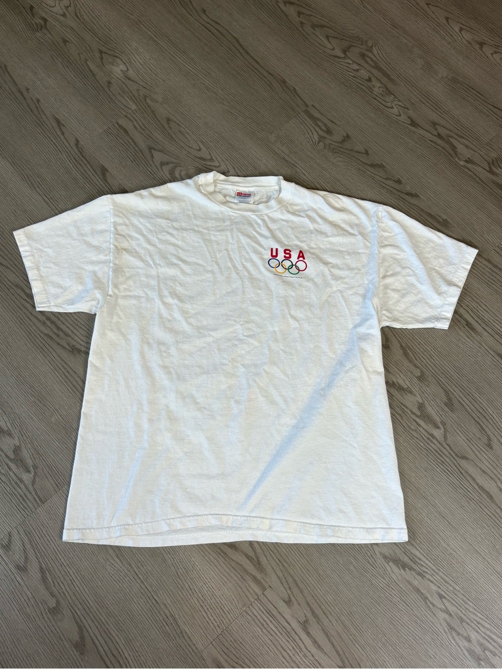 VTG Hanes White USA Olympic Logo Short Sleeve Tee
